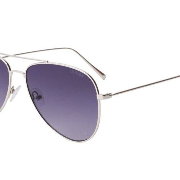 Guess Shiny Silver Aviator Glasses (NWT) - Picture 3 of 6